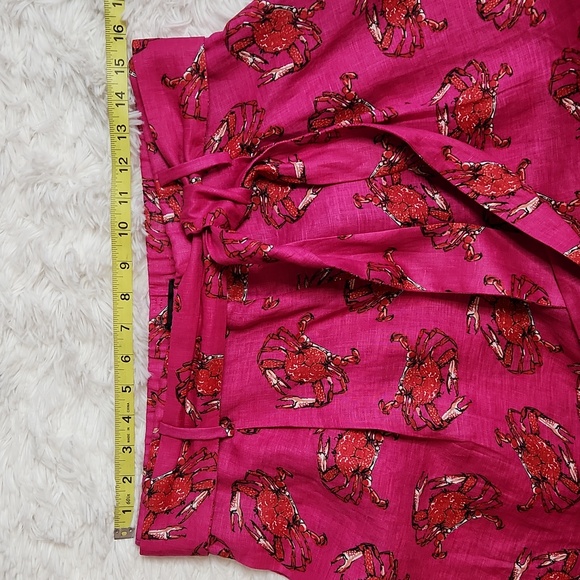 J Crew Womens Tie-waist Linen Pants in Ratti King Crab Print - Picture 13 of 16